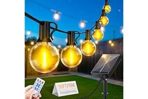 Guirlande Lumineuse Exterieure Solaire LED - 15M Guirlande Guinguette Exterieur Solar Lumière avec Télécommande 20 + 1 Ampoules 8 Modes IP44 Étanche pour Jardin Terrasse Balcon Mariage Décoration