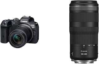 Canon EOS R7 Appareil Photo Hybride Format APS-C 32 Mpixels + Objectif Canon RF-S 18-150mm F3.5-6.3 is STM Noir & Objectif Noir RF 100-400mm F5.6-8 is USM
