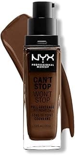 NYX Professional Makeup Fond de Teint Liquide Couvrant Tenue 24h Can't Stop Won't Stop Liquid Foundation, Waterproof, Fini Mat, Formule Vegan, Teinte : Chestnut (23)