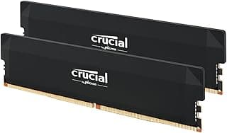 Crucial Pro RAM DDR5 32Go Kit (2x16Go) 6400MHz CL38, Overclocking Gaming, Intel XMP 3.0 / AMD Expo, PC Mémoire, Noir - CP2K16G64C38U5B