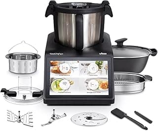 Ufesa TotalChef RK10 Robot de Cuisine Intelligent, Écran Tactile 10", 30 Fonctions, WIFI, Capacité Maximale 4,5L avec Poignée, Capacité Utile 3L, Interactif, Balance, 15 Programmes, Accessoires
