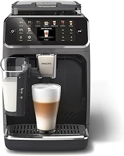 Philips Expresso broyeur Série 5500 – 20 Boissons Chaudes et Glacées,Carafe LatteGo facile à nettoyer,40% plus silencieux grâce à SilentBrew, QuickStart, Machine à café à grain Noir/Argent (EP5544/50)