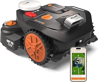 WORX Vision Cloud 2WD Robot Tondeuse WR306E, sans Fil périphérique, jusqu'à 600 m² (évitement d'obstacles par IA, Navigation VSLAM + RTK Cloud, cartographie Auto, contrôle Via l'app, Cut-to-Zero)
