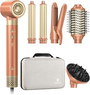 webeauty Double Tension 7in1 Airstyler Nouvelle Mise à Jour,110,000TR/Min,30M/S,1400W Sèche Cheveux avec Brosse Soufflante,Lisseur à Air,Diffuseur,Boucleur Automatique,500 Millions d'ions Négatifs