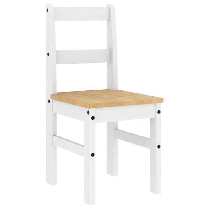Chaises à manger (2 PCS) - SOLDES Février - Meuble de cuisine moderne - Panama blanc bois massif de pin 40x46x90cm_3769032