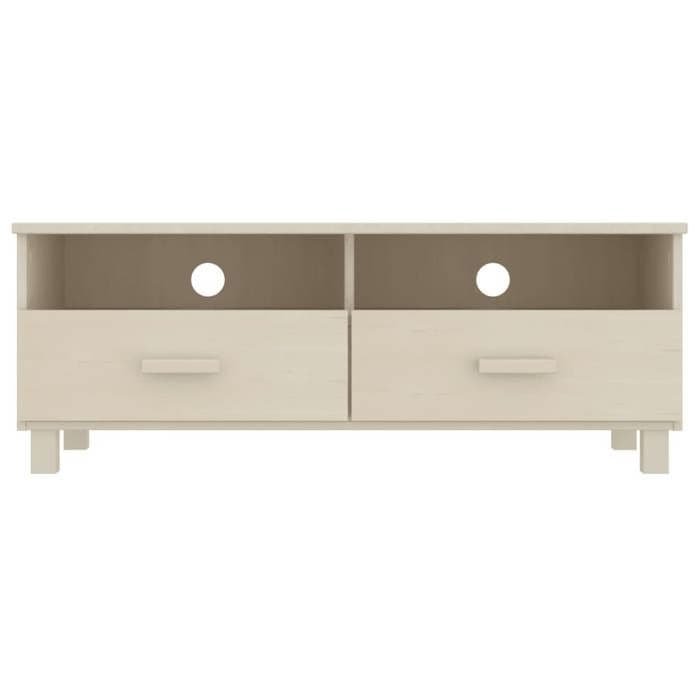 En soldes - Meuble pour moniteur/télévision| Armoire HIFI,Armoire de téléviseur, HAMAR Marron miel 106x40x40cm Bois massif de pin 8_