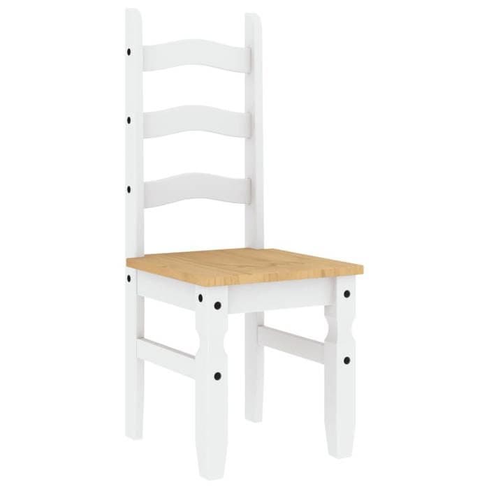 Chaises à manger (2 PCS) - SOLDES Février - Meuble de cuisine moderne - Corona blanc bois massif de pin 42x47x107cm_5906289