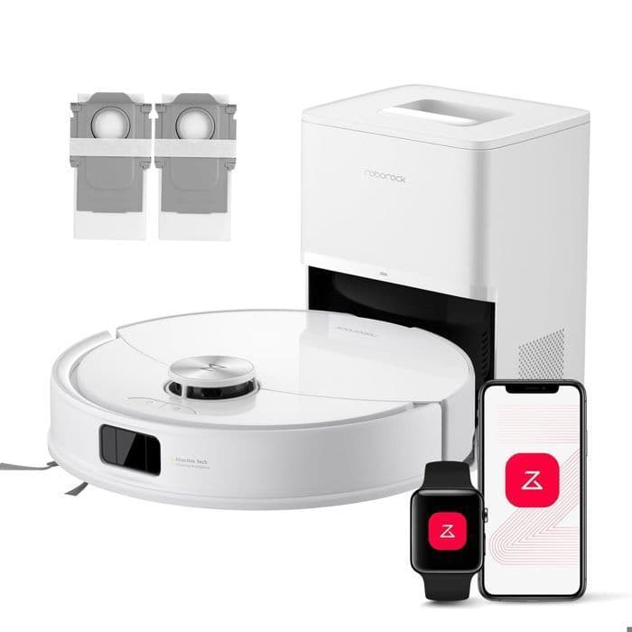 Roborock Q10 S5+ Set Aspirateur Robot Laveur avec Station, 10000 Pa Aspiration, Double Anti-emmêlement